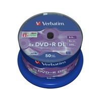 VERBATIM DVD+R(50-pack)/Double Layer/Spindle/ 8X 8.5GB Matt Silver