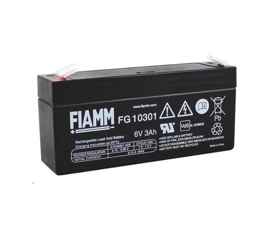 Batéria - Fiamm FG10301 (6V/3Ah - Faston 187), životnosť 5 rokov