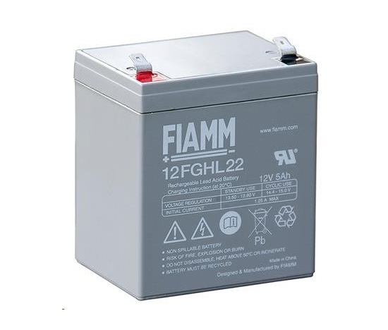 Batéria - Fiamm 12 FGHL 22 (12V/5Ah - Faston 250), životnosť 10 rokov