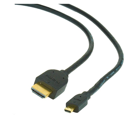 GEMBIRD HDMI na HDMI Micro 1,8 m kábel (v1.3, M/M, tienené, pozlátené kontakty)