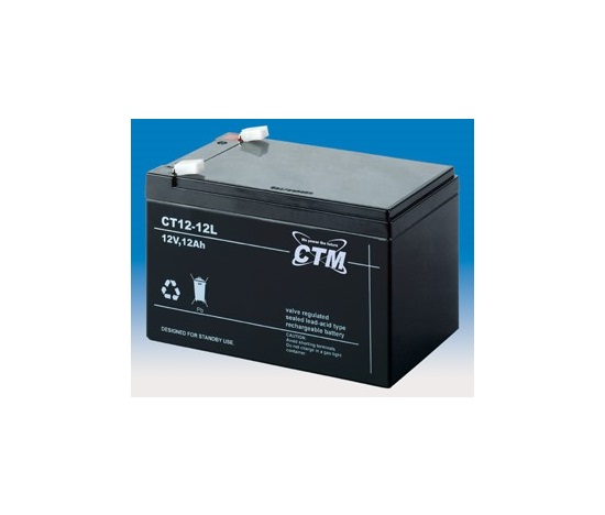 Batéria - CTM CT 12-12L (12V/12Ah - Faston 250), životnosť 5 rokov