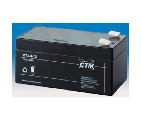 Batéria - CTM CT 12-3,4 (12V/3,4Ah - Faston 187), životnosť 5 rokov