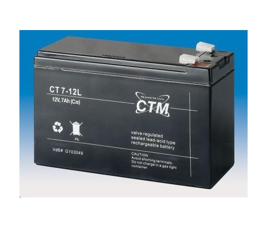 Batéria - CTM CT 12-7L (12V/7Ah - Faston 250), životnosť 5 rokov