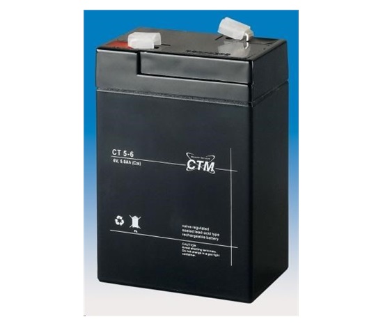 Batéria - CTM CT 6-5 (6V/5Ah - Faston 187), životnosť 5 rokov