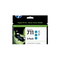 HP 711 Cyan DJ Ink Cart, 29 ml, 3-pack, CZ134A