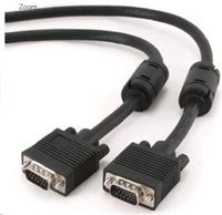 GEMBIRD prepojovací kábel VGA 3 m, čierny (HD15M/M, dvojité tienenie, feritové jadrá)