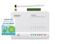 EVOLVEO Sonix - bezdrátový GSM alarm (4 ks dálk. ovl.,PIR čidlo pohybu,čidlo na dveře/okno,externí repro,Android/iPhone
