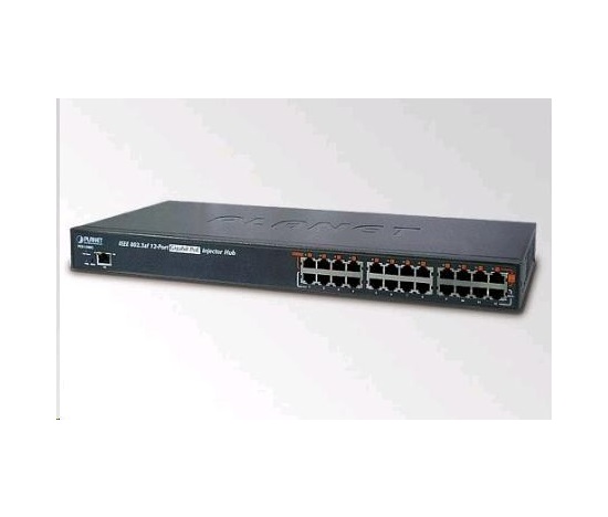 Planet POE-1200G, PoE injektor 12x 1000Base-T, PoE 190W (max.15,4 W/port)