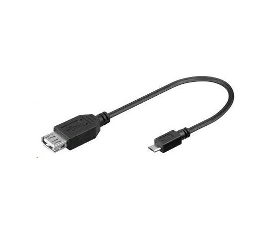 PREMIUMCORD Redukcia USB 2.0 A - Micro B OTG, kábel (F/M, kompatibilný s On The Go)
