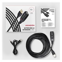 AXAGON ADR-210, USB 2.0 A-M -> A-F aktívny predlžovací / repeater kábel, 10m