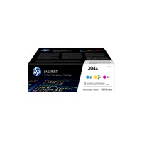 HP 304A CMY 3-pack LJ Toner Cart, CF372AM (2,800 / 2,800 / 2,800 pages)