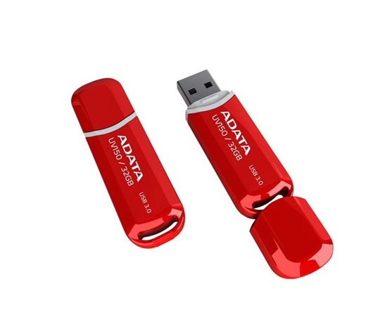 ADATA Flash disk 32GB UV150, USB 3.1 disk Dash Drive (R:90/W:20 MB/s) červený