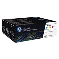 HP 305A CMY 3-pack LJ Toner Cart, CF370AM (2,600 / 2,600 / 2,600 pages)