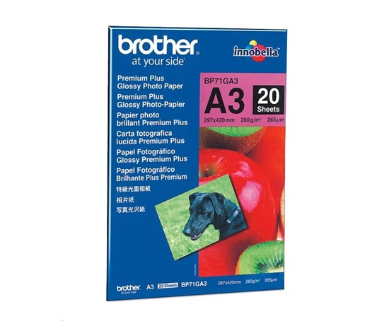 Papier BROTHER BP-71 foto lesklý A3/20ks