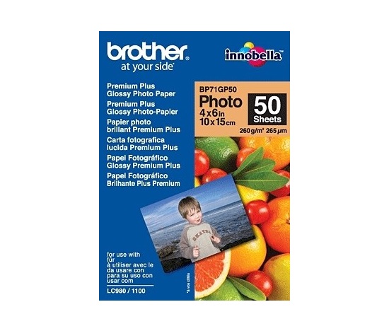Papier BROTHER BP-71 foto lesklý 10x15/50ks