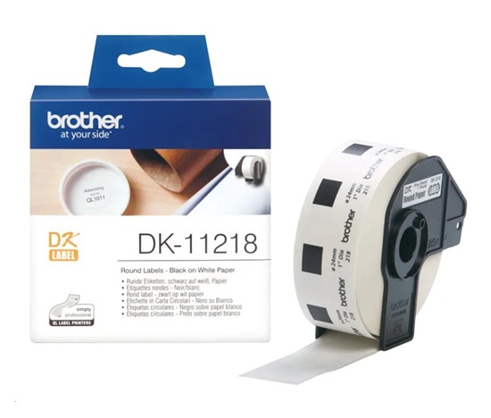 BROTHER DK-11218 - 400 okrúhlych štítkov na rolke, 24 mm x 90 mm