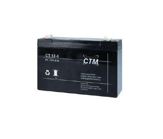 Batéria - CTM CT 6-12 (6V/12Ah - Faston 187), životnosť 5 rokov