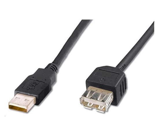 Kábel USB PREMIUMCORD 2.0 A-A 1m, predĺženie (M/F) sivá