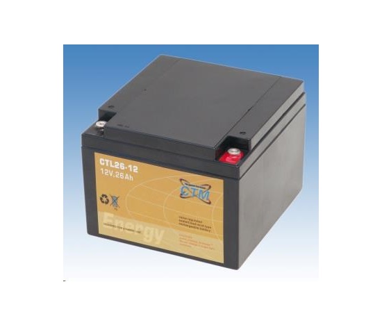 Batéria - CTM CTL 26-12 (12V/26Ah - M5), životnosť 10-12 rokov