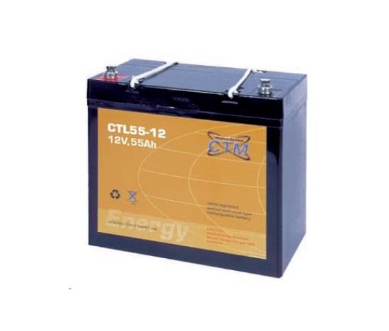 Batéria - CTM CTL 55-12 (12V/55Ah - M6), životnosť 10-12 rokov
