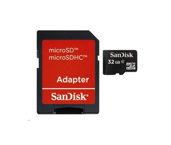 Karta SanDisk MicroSDHC 32 GB (Class 4) + adaptér