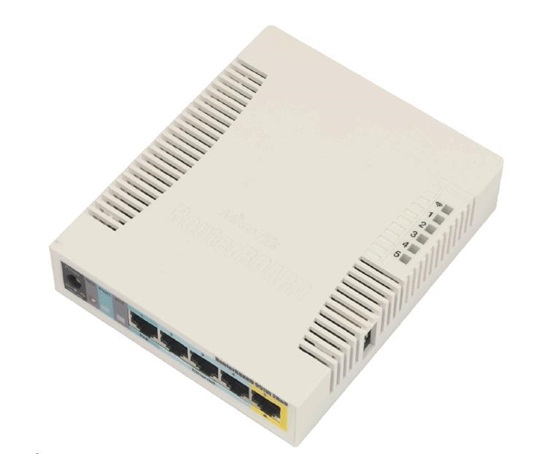 MikroTik RouterBOARD RB951Ui-2HnD, 600MHz CPU, 128MB RAM, 5x LAN, integ. 2.4GHz Wi-Fi, vrátane. Licencia L4