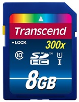 Karta TRANSCEND SDHC 8GB Premium, Class 10 UHS-I, 300X