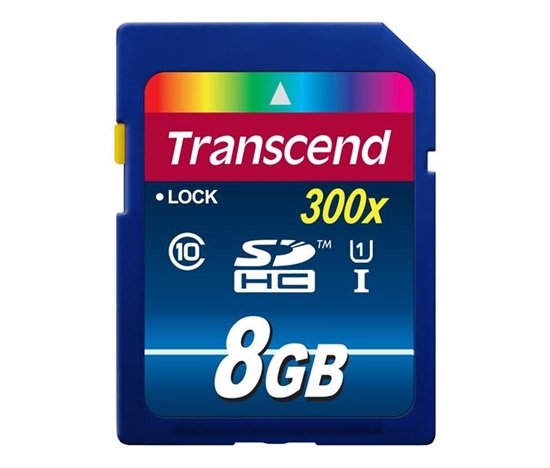 Karta TRANSCEND SDHC 8GB Premium, Class 10 UHS-I, 300X