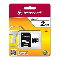 Karta TRANSCEND MicroSD 2GB + adaptér