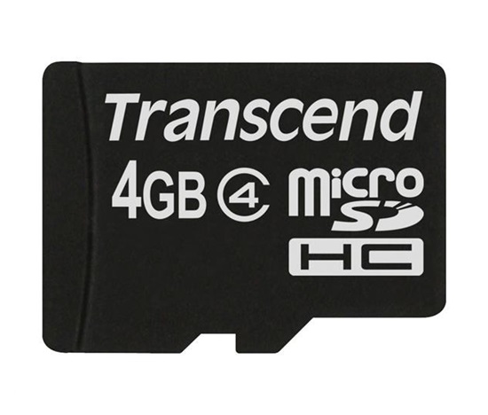 Karta TRANSCEND MicroSDHC 4 GB triedy 4, bez adaptéra