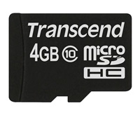 Karta TRANSCEND MicroSDHC 4 GB triedy 10, bez adaptéra