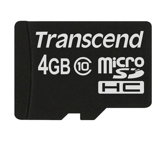Karta TRANSCEND MicroSDHC 4 GB triedy 10, bez adaptéra