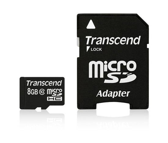 Karta TRANSCEND MicroSDHC 8 GB triedy 10 + adaptér