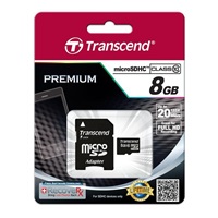 Karta TRANSCEND MicroSDHC 8 GB triedy 10 + adaptér