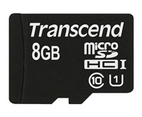 TRANSCEND MicroSDHC 8GB Premium, Class 10 UHS-I 300x, bez adaptéra