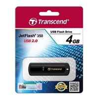 TRANSCEND Flash disk 4GB JetFlash®350, USB 2.0 (R:13/W:4 MB/s) čierna