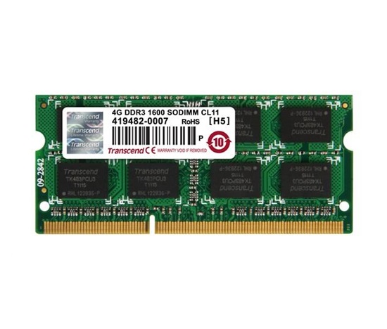 SODIMM DDR3 4GB 1600MHz TRANSCEND JetRam™, 256Mx8 CL11, maloobchodný predaj