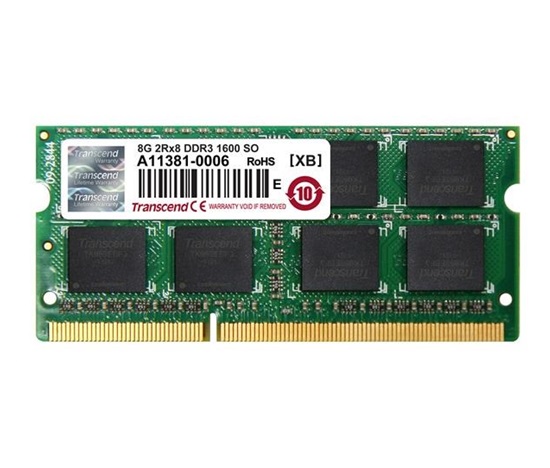SODIMM DDR3 8GB 1600MHz TRANSCEND JetRam™, 512Mx8 CL11, maloobchodný predaj