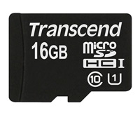 Karta TRANSCEND MicroSDHC 16GB Premium, Class 10 UHS-I 300x, bez adaptéra