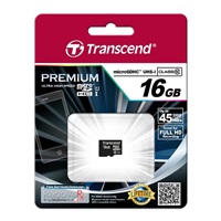 Karta TRANSCEND MicroSDHC 16GB Premium, Class 10 UHS-I 300x, bez adaptéra