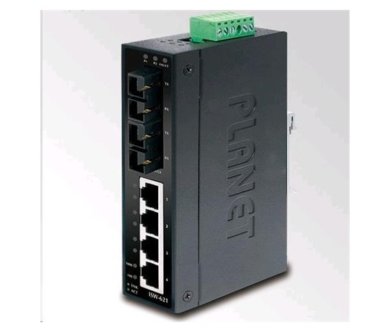Planetový spínač ISW-621T, priemysel.verzia 4x10/100+2x100BaseFX (SC) MM 2km, DIN, IP30, -40 až 70°C, 12-48V