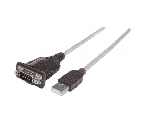 MANHATTAN Prevodník USB na sériový port (USB AM/DB9M, RS232), Polybag