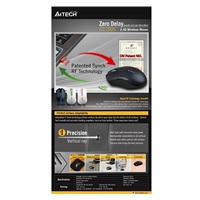 A4tech G3-200N, V-Track, bezdrôtová optická myš, 2.4GHz, dosah 10 m, čierna farba