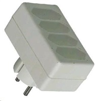 PREMIUMCORD Rozbočovač 230V biely 4x2,5A