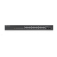 Zyxel GS1900-24 v2 26portový gigabitový webový inteligentný prepínač, 24x gigabitový RJ45, 2x SFP, bez ventilátora