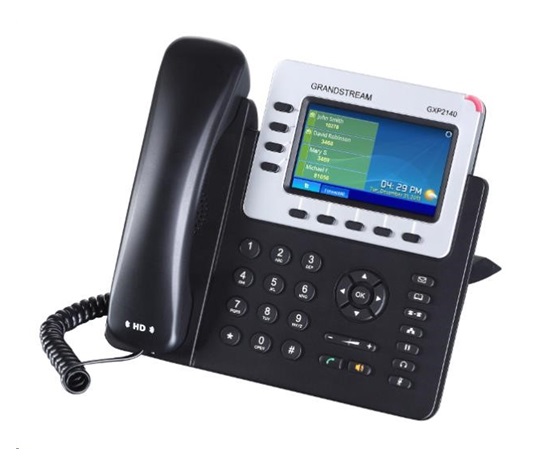 Grandstream GXP2140 [telefón VoIP - 4x účet SIP, HD audio, 5 programov.tlačidlá, bluetooth, EHS, farebný LCD, 2x GLAN]