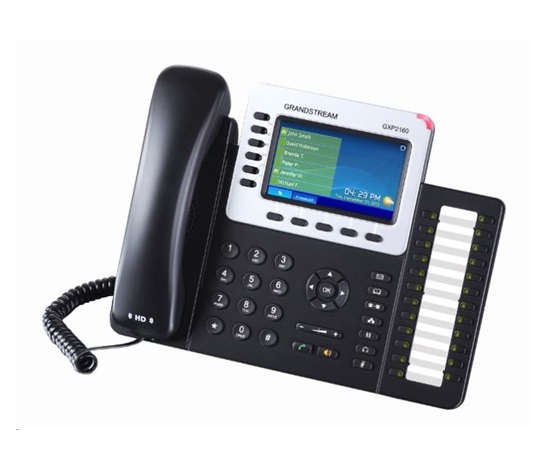 Grandstream GXP2160 [telefón VoIP - 6xSIP účet, HD audio, 5prog.tl. + 24 predvolieb, bluetooth, EHS, farebný LCD displej, 2x GLAN]