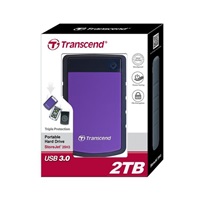 Externý pevný disk TRANSCEND 2,5" USB 3.1 StoreJet 25H3P, 2 TB, fialový (odolný voči nárazom)