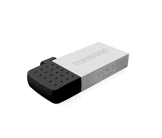 TRANSCEND Flash disk 8GB JetFlash®380S, USB 2.0/micro USB (R:20/W:5 MB/s) strieborná