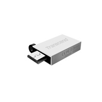 TRANSCEND Flash disk 8GB JetFlash®380S, USB 2.0/micro USB (R:20/W:5 MB/s) strieborná